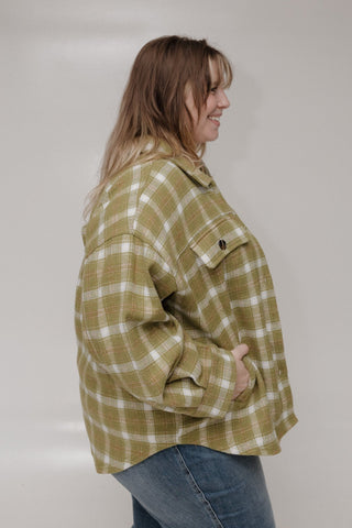 PLAID SHACKET IN BRIGHT CHARTREUSE - Love Marlow