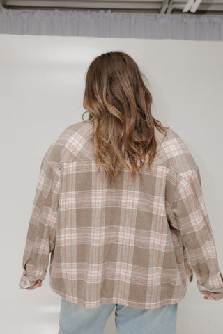 PLAID SHACKET IN CREME BRULEE - 3x - Love Marlow