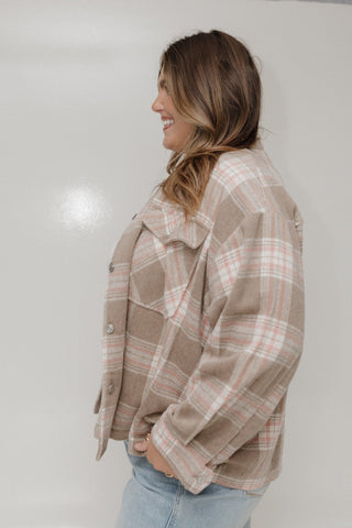 PLAID SHACKET IN CREME BRULEE - 3x - Love Marlow