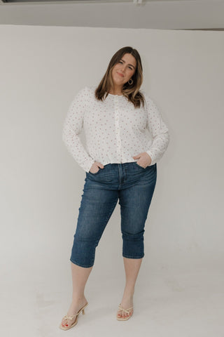 Pointelle Button Front Cardigan – Mauve Bows - Love Marlow