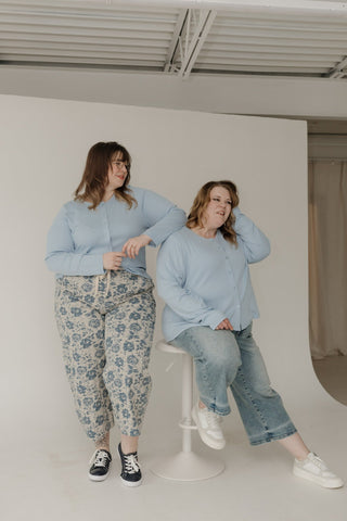 Pointelle Button Front Cardigan – Mist - Love Marlow