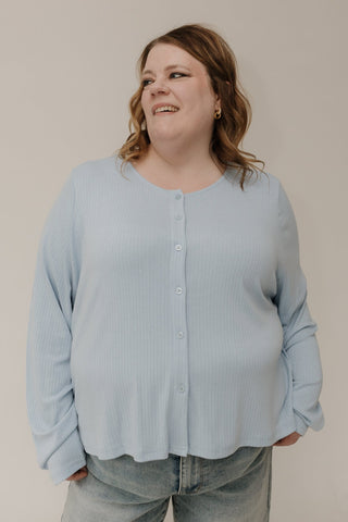 Pointelle Button Front Cardigan – Mist - Love Marlow
