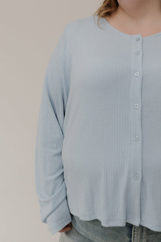 Pointelle Button Front Cardigan – Mist - Love Marlow