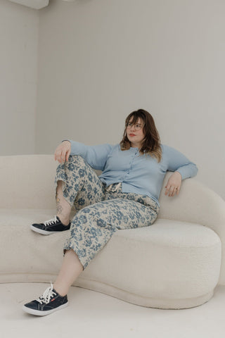 Pointelle Button Front Cardigan – Mist - Love Marlow