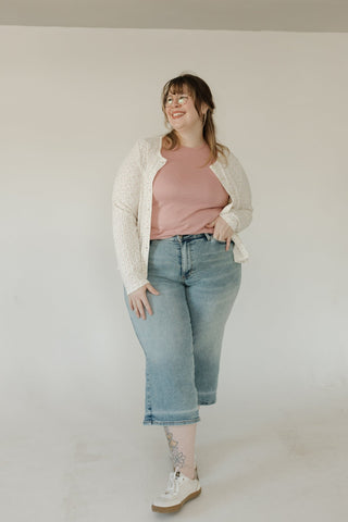 Pointelle Button Front Cardigan – Warm Cream - Love Marlow