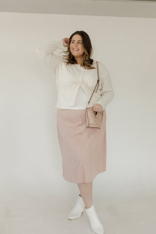 Pointelle Button Front Cardigan – Warm Cream - Love Marlow