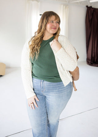 Pointelle Texture Tee – Evergreen - Love Marlow