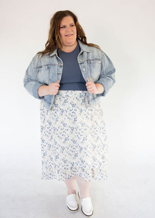 Pointelle Texture Tee – Storm Blue - Love Marlow