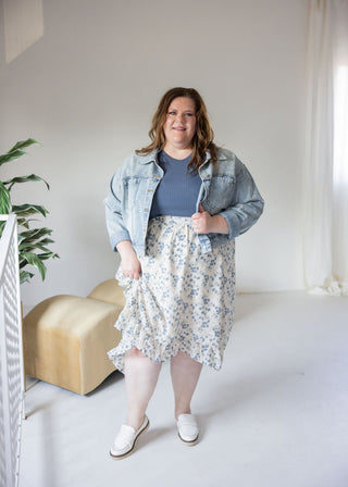 Pointelle Texture Tee – Storm Blue - Love Marlow