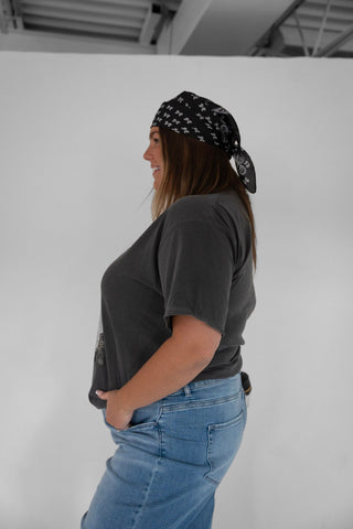 Post Malone Cowboy Western Graphic Tee – Vintage Charcoal Grey - Love Marlow