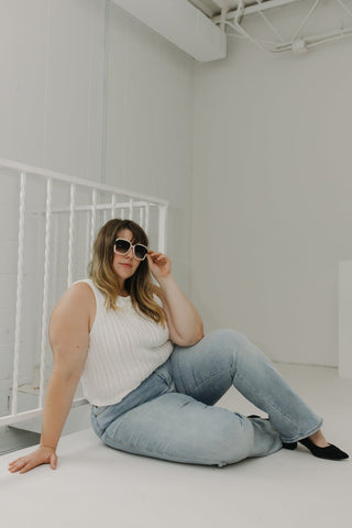 PRAGUE SUNGLASSES IN BONE AND BLACK - Love Marlow