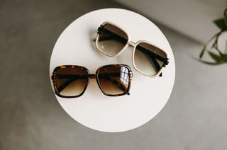PRAGUE SUNGLASSES IN BONE AND BLACK - Love Marlow