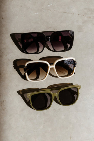 PRAGUE SUNGLASSES IN BONE AND BLACK - Love Marlow