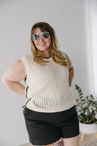 PRAGUE SUNGLASSES IN BONE AND BLACK - Love Marlow