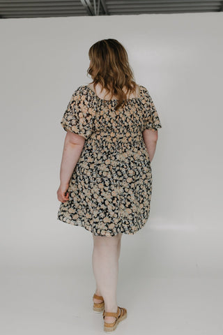 PUFF SLEEVE A - LINE FLORAL DRESS - Love Marlow