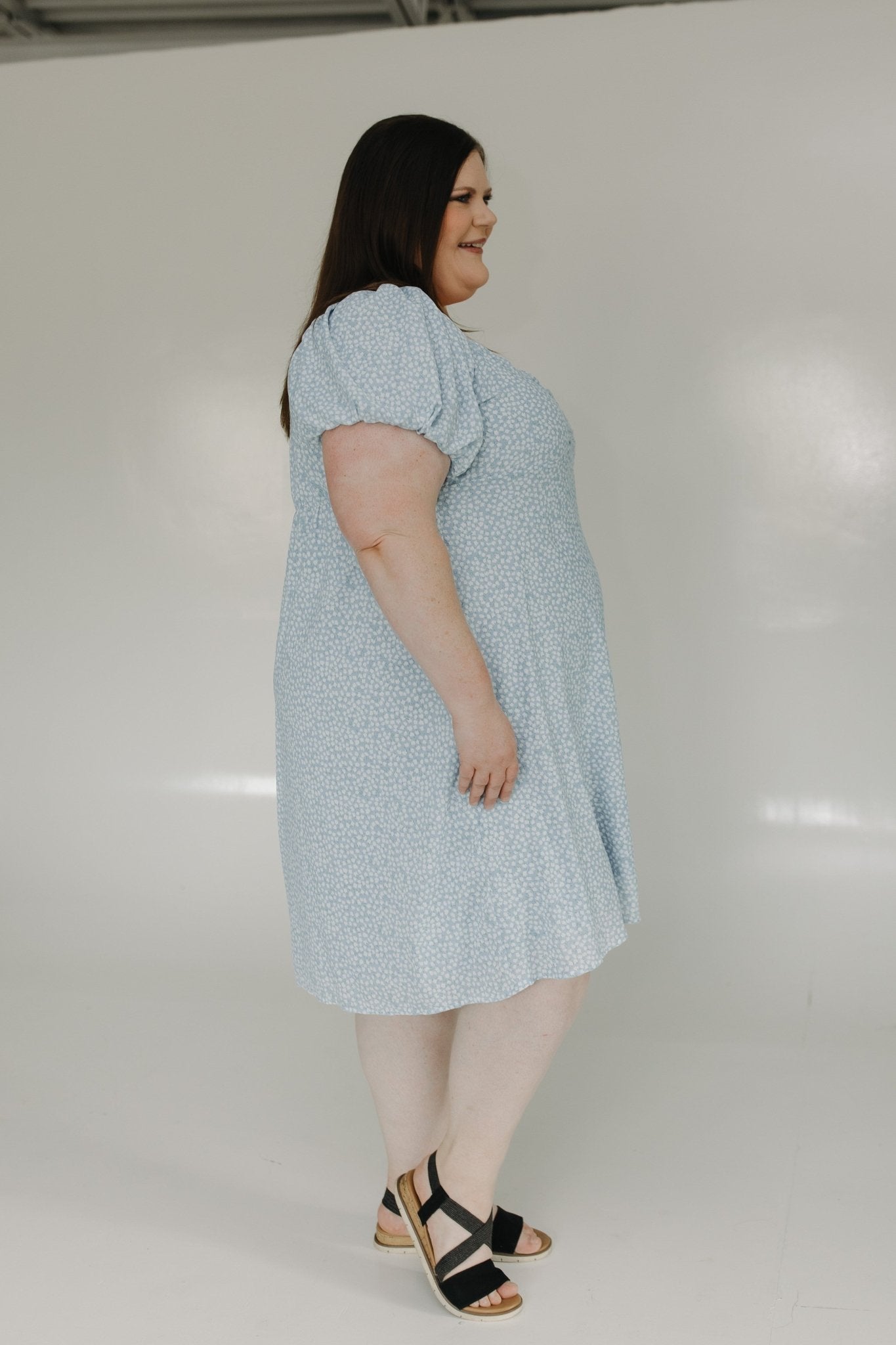 PUFF SLEEVE DAINTY FLORAL BABYDOLL SLIP DRESS - Love Marlow