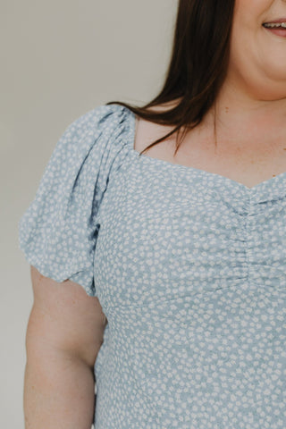 PUFF SLEEVE DAINTY FLORAL BABYDOLL SLIP DRESS - Love Marlow