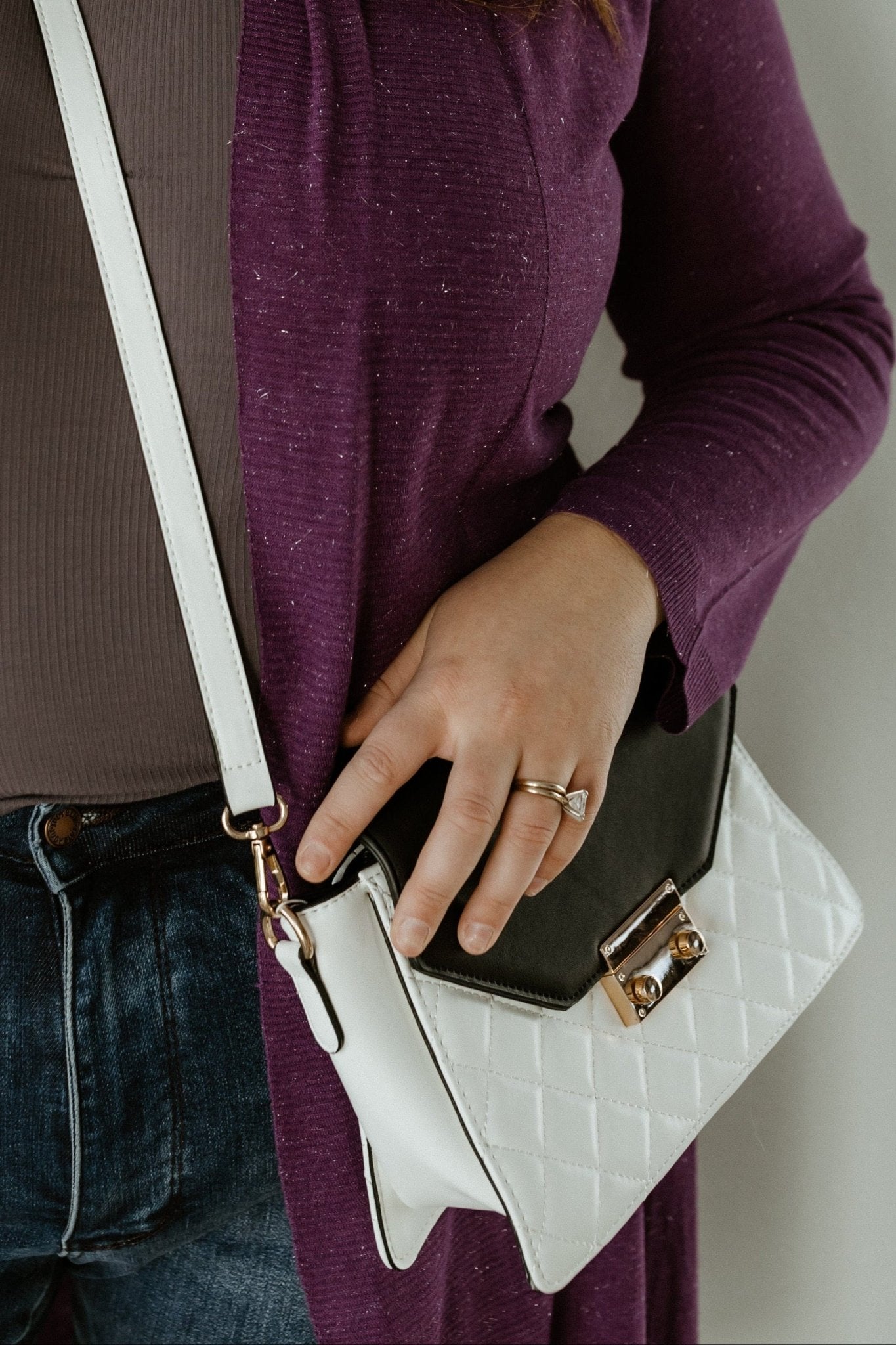 QUILTED SATCHEL IN IVORY - Love Marlow