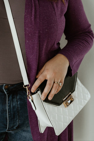 QUILTED SATCHEL IN IVORY - Love Marlow