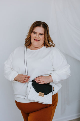 QUILTED SATCHEL IN IVORY - Love Marlow