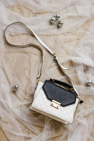 QUILTED SATCHEL IN IVORY - Love Marlow