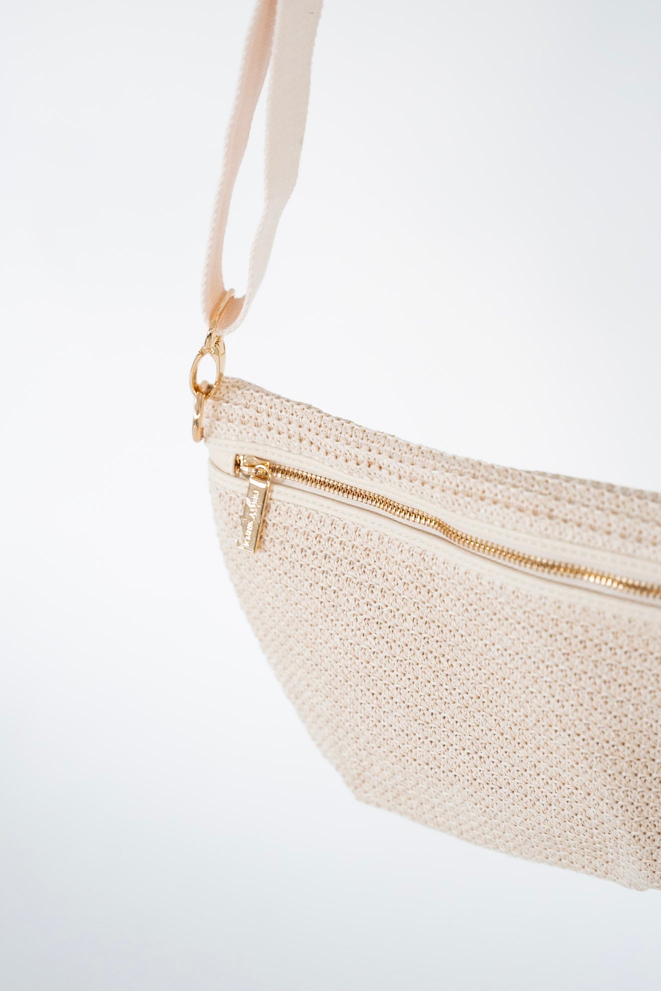 Raffia Bum Bag in Cream - Love Marlow