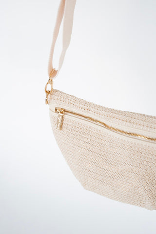 Raffia Bum Bag in Cream - Love Marlow