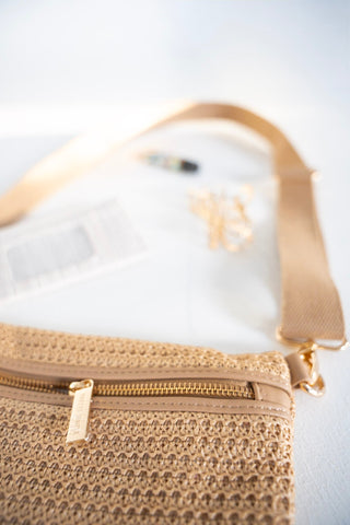 Raffia Bum Bag in Natural - Love Marlow