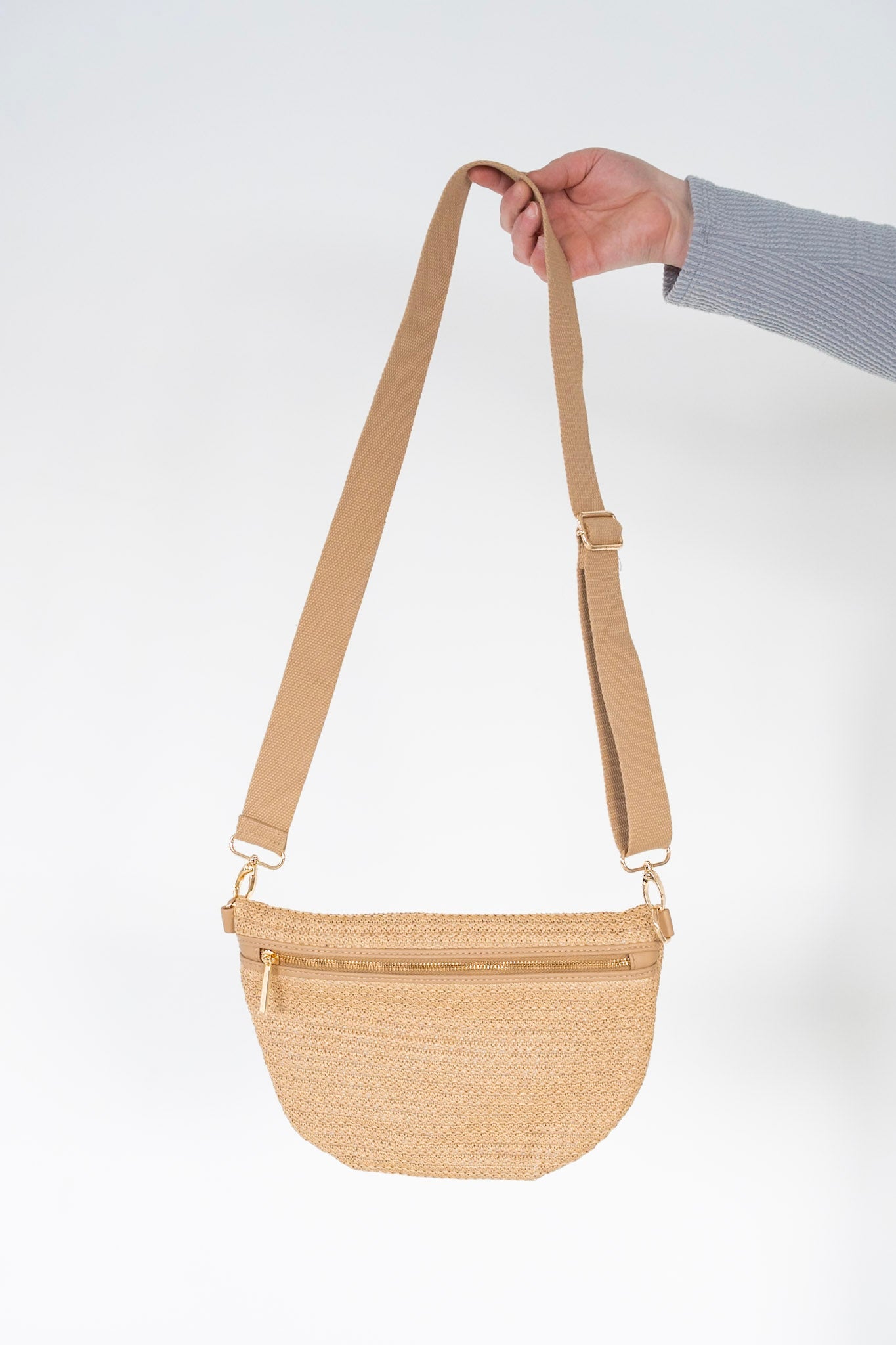 Raffia Bum Bag in Natural - Love Marlow