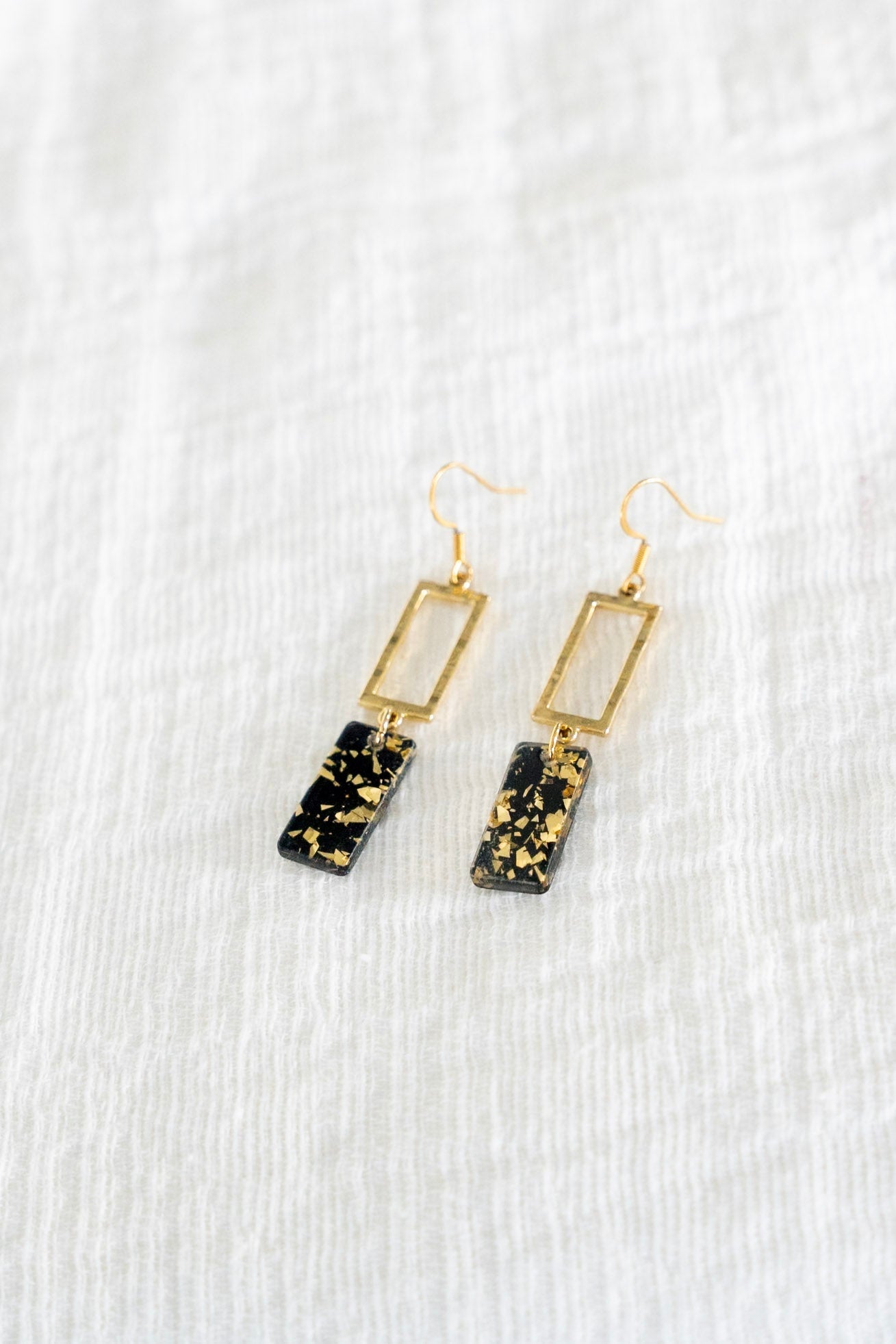 RAYA EARRINGS IN BLACK + GOLD - Love Marlow