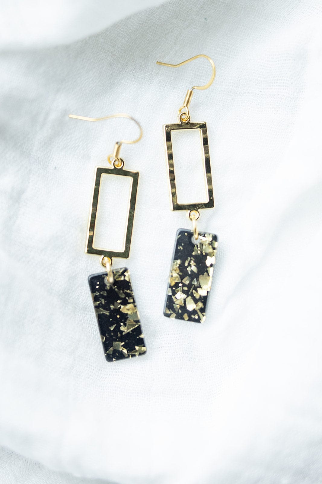 RAYA EARRINGS IN BLACK + GOLD - Love Marlow