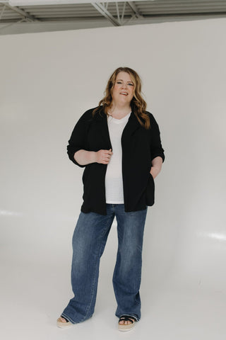 RELAXED BOYFRIEND BLAZER IN BLACK - Love Marlow