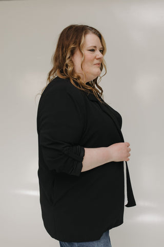RELAXED BOYFRIEND BLAZER IN BLACK - Love Marlow