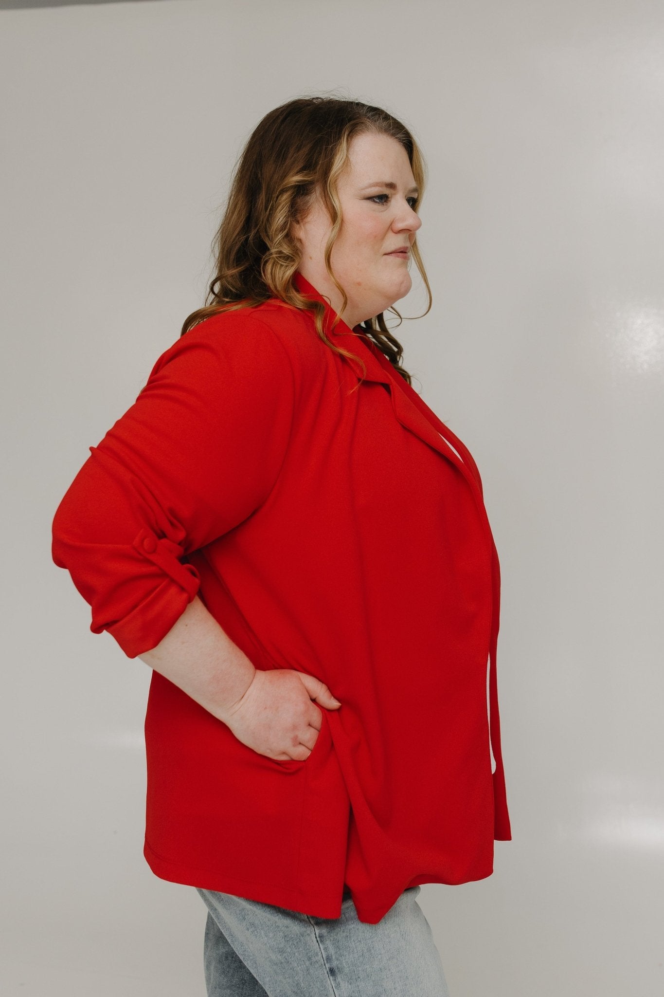 RELAXED BOYFRIEND BLAZER IN CALIENTE - Love Marlow