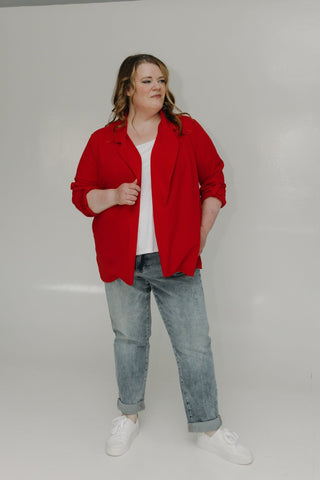 RELAXED BOYFRIEND BLAZER IN CALIENTE - Love Marlow