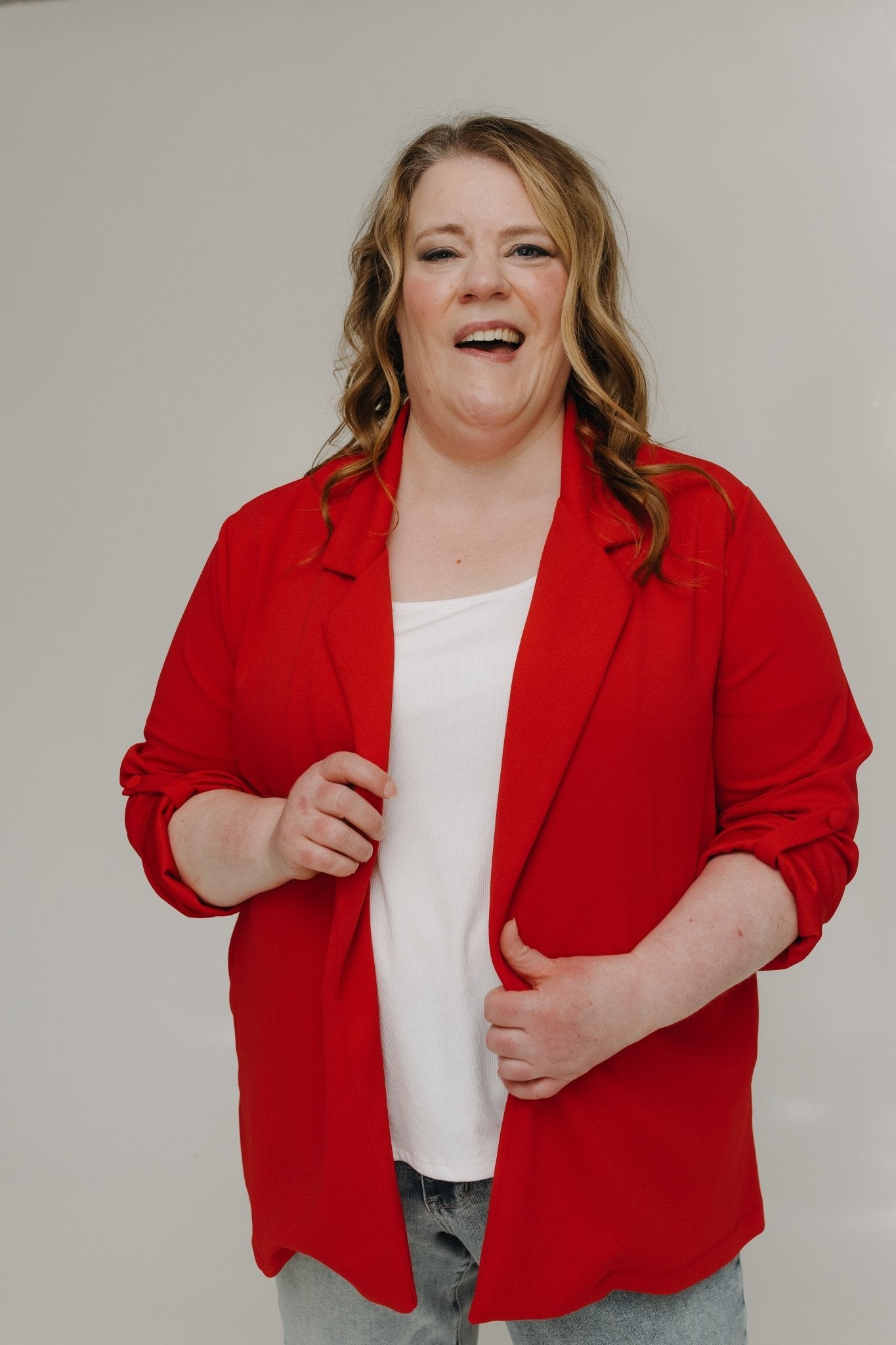 RELAXED BOYFRIEND BLAZER IN CALIENTE - Love Marlow