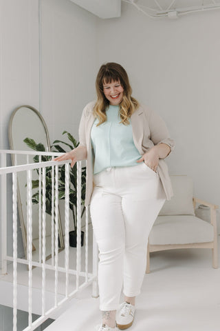 RELAXED BOYFRIEND BLAZER IN DUNE - Love Marlow