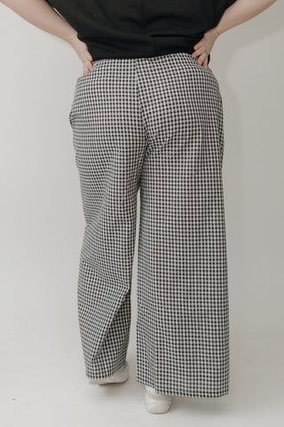 Relaxed Wide - Leg Plaid Pants – Black Multi - Love Marlow