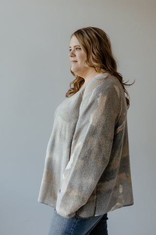 REVERSIBLE CREW NECK SWEATER WITH RAGLAN SLEEVES IN CHESTNUT - Love Marlow