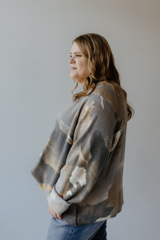 REVERSIBLE CREW NECK SWEATER WITH RAGLAN SLEEVES IN CHESTNUT - Love Marlow