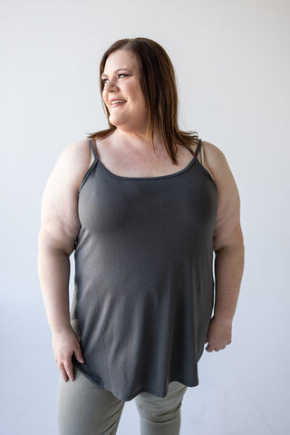 REVERSIBLE NECK CAMI IN ASH GREY - Love Marlow