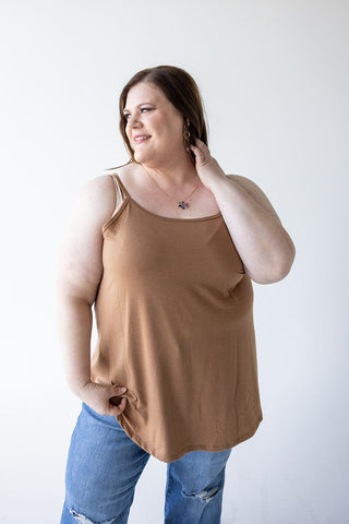 REVERSIBLE NECK CAMI IN URBAN BRONZE - Love Marlow