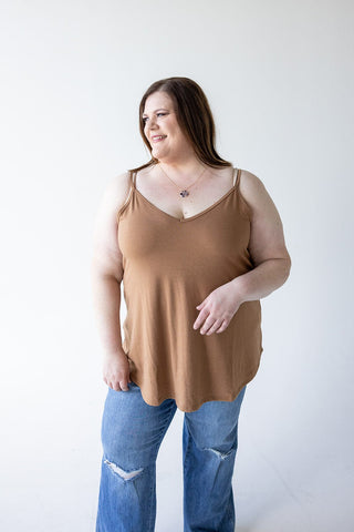 REVERSIBLE NECK CAMI IN URBAN BRONZE - Love Marlow