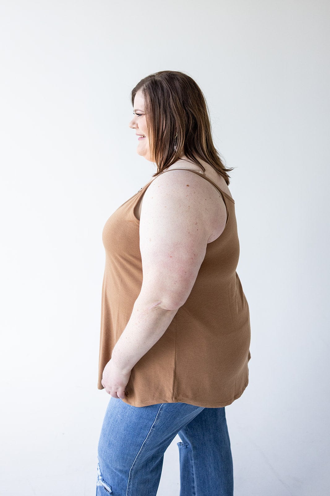 REVERSIBLE NECK CAMI IN URBAN BRONZE - Love Marlow