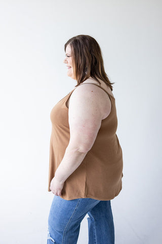 REVERSIBLE NECK CAMI IN URBAN BRONZE - Love Marlow