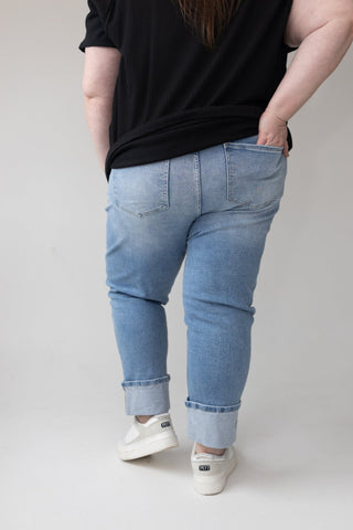 RFM High Rise Cuffed Straight Leg Jeans – Classic Wash - Love Marlow