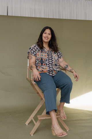 RFM High - Rise Wide Leg Cropped Jeans in Storm Blue - Love Marlow