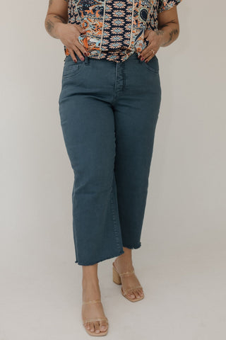 RFM High - Rise Wide Leg Cropped Jeans in Storm Blue - Love Marlow