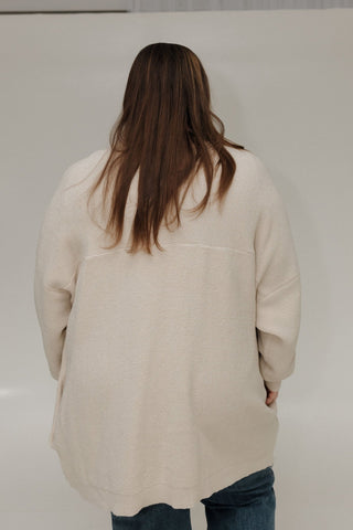 RIBBED CARDIGAN IN ECRU - Love Marlow