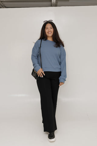 RIBBED CROPPED SWEATER IN ADRIFT - Love Marlow